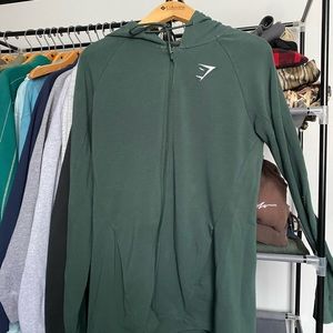 GYMSHARK / DARK GREEN ZIP UP : SIZE: S